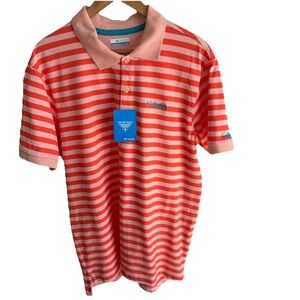 Columbia PFG Super Bonefish Polo Shirt Size Lg Fishing Sports Salmon/Orange NWT